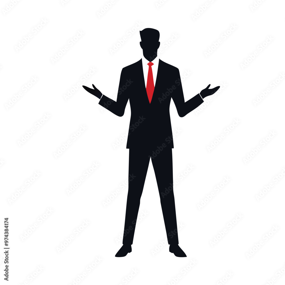A business man standing with stylish presentation mode vector silhouette, white backgorund, A business man standing with stylish presentation mode vector silhouette, white backgorund,
