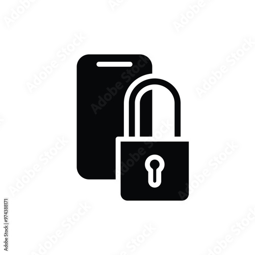 smartphone and lockpad solid icon vector design good for web or mobile app photo