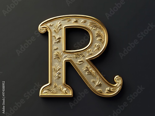 Gold letter R