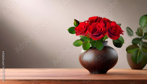 Rose vase flower plant.