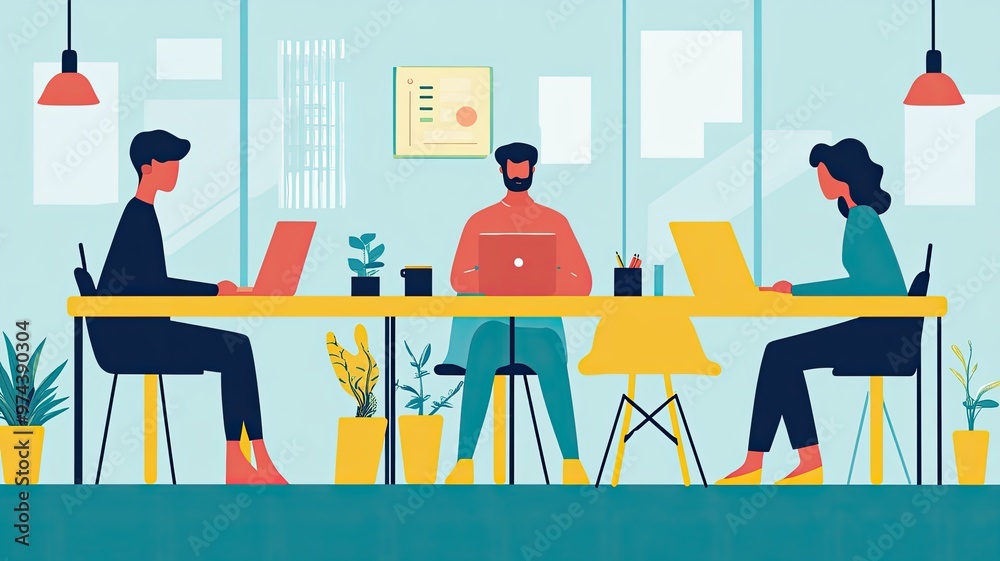 Teamwork in a Modern Office Teamwork in a Modern Office