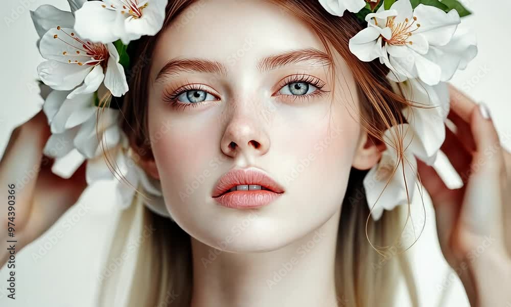 Portrait of a Young Woman with a Flower Crown