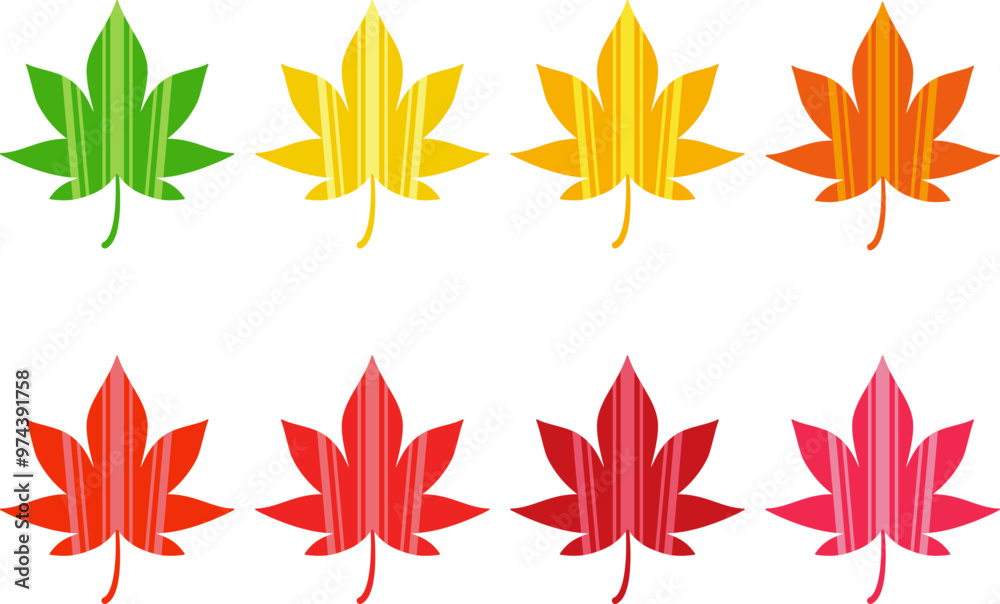 ストライプ柄の紅葉 ストライプ柄の紅葉