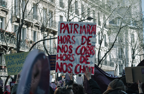 Feminist protest paris, france
