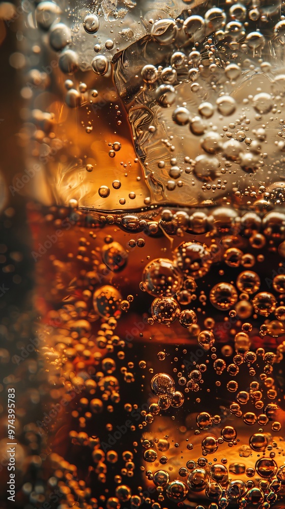 Bubbles Rise in a Close-Up of a Fizzy Drink With Ice on a Warm Summer Afternoon Bubbles Rise in a Close-Up of a Fizzy Drink With Ice on a Warm Summer Afternoon