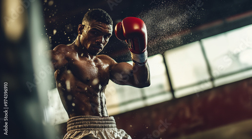 a boxer during training session