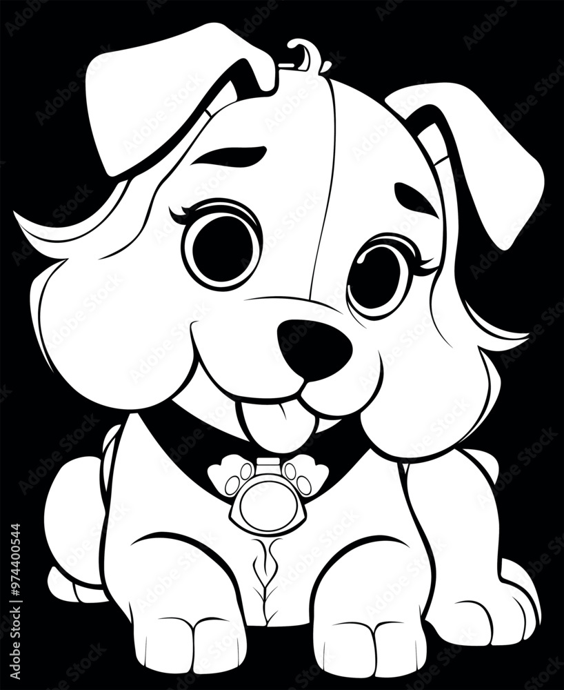 abstract logo dog white on a black background abstract logo dog white on a black background