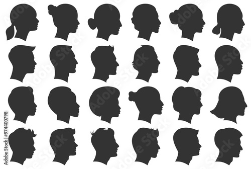 Set of simple man and women f...