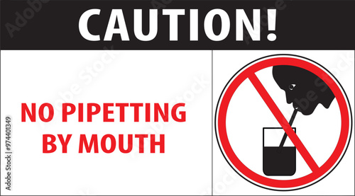 No pipetting by mouth sign vector.eps