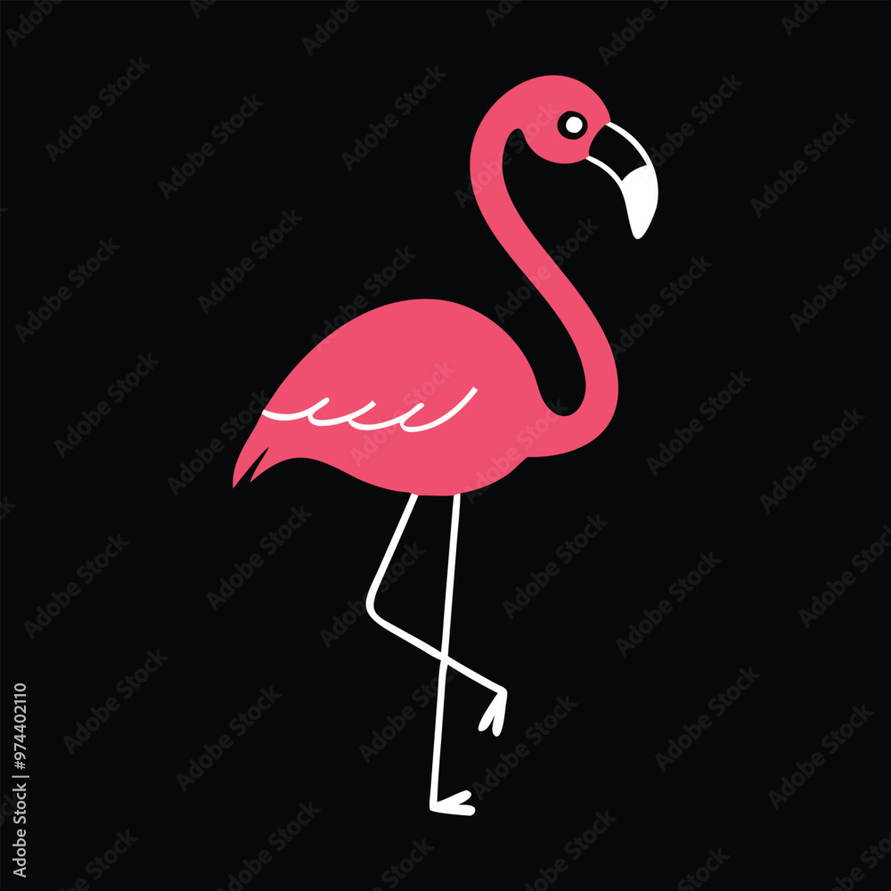 Obraz premium Explore vibrant flamingo bird vector art illustrations, showcasing bold and colorful designs perfect for digital and print creative projects