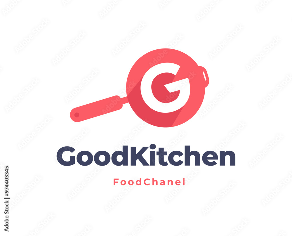 Obraz premium initial G letter logo with teflon shape icon for restaurant logo vector illustration
