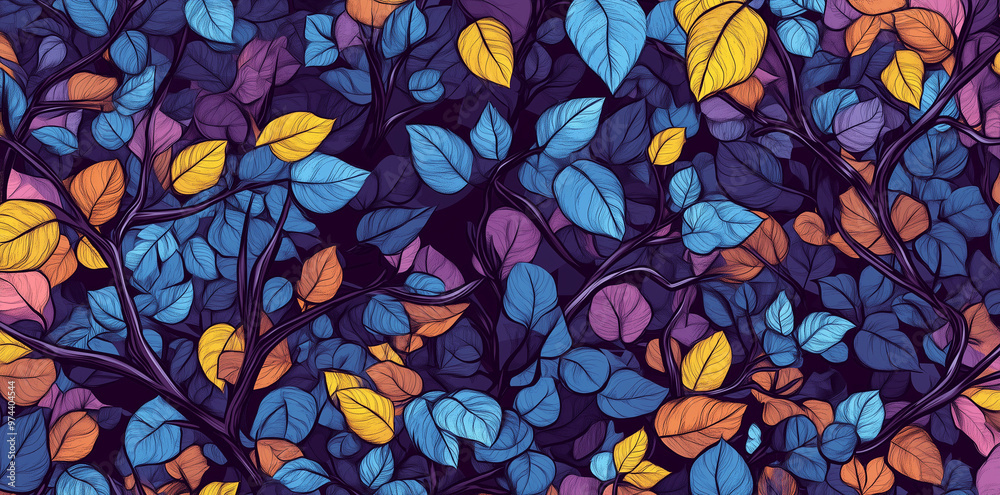 blue and yellow leaves blue and yellow leaves