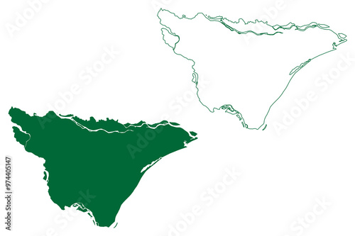 Jagatsinghpur district (Odisha State, Republic of India) map vector illustration, scribble sketch Jagatsinghpur map photo