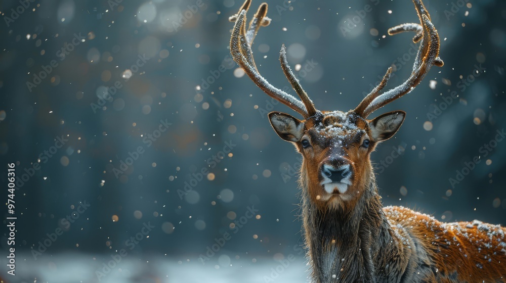 Majestic Deer in Winter Wonderland Majestic Deer in Winter Wonderland