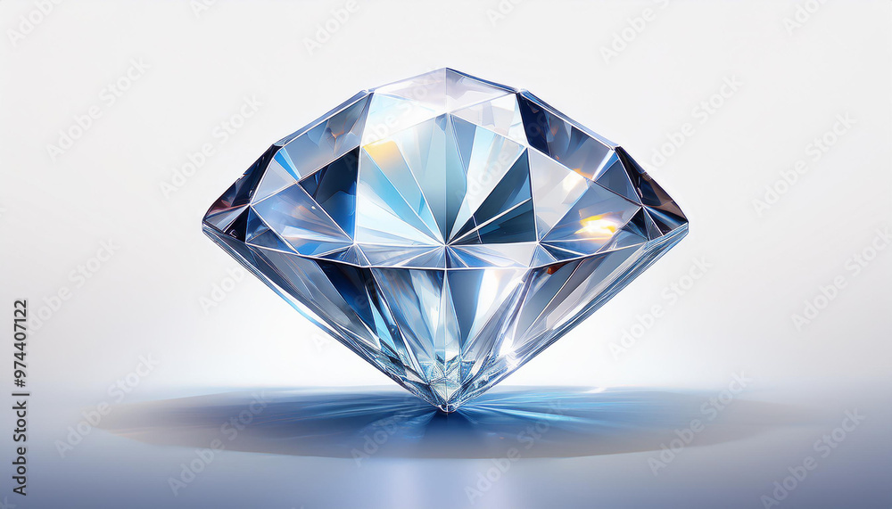 Diamond, on bright blue background. Marketing and commercial concept banner with copy space Diamond, on bright blue background. Marketing and commercial concept banner with copy space