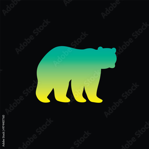 The silhouette of a bear. Original vector illustration in vintage style. Hand drawn, not AI