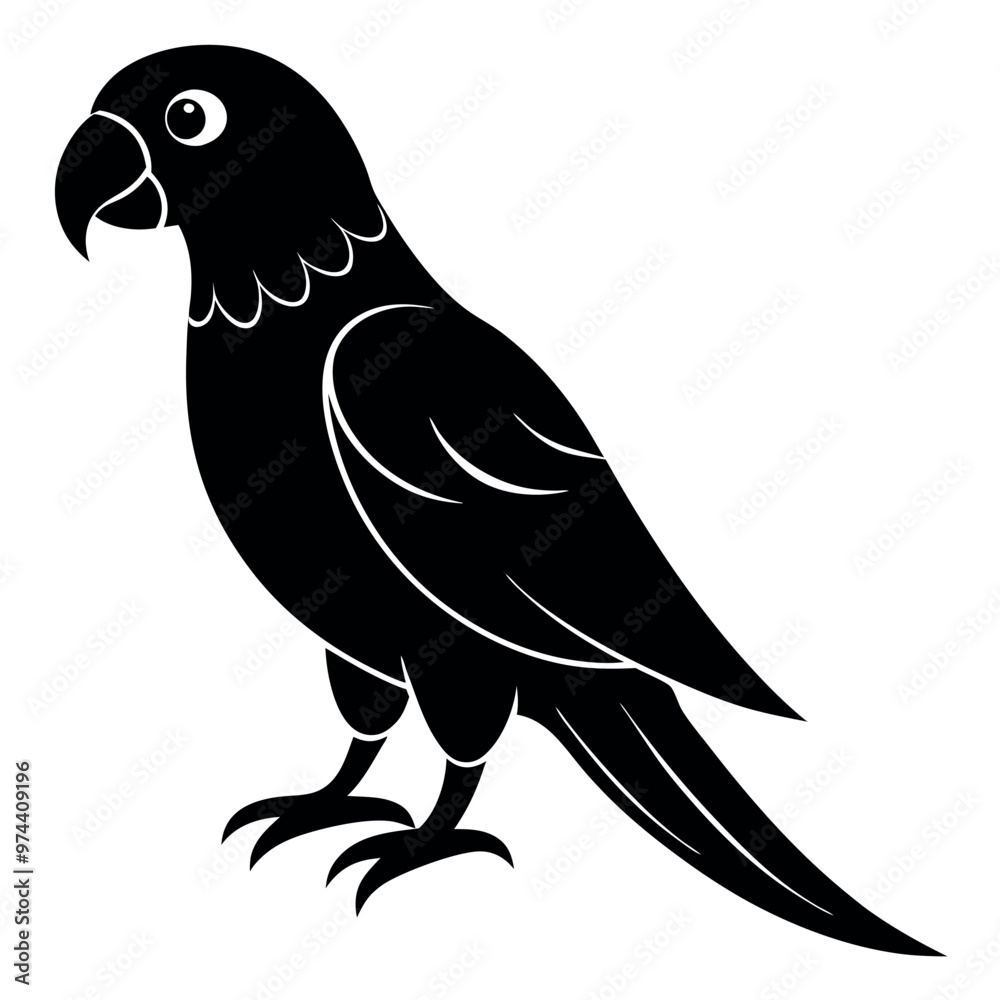 Obraz premium Simple Parrot silhouette vector illustration. 