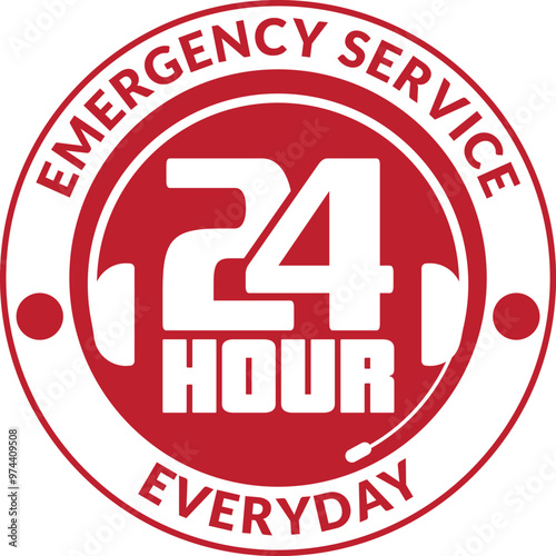24 Hour emergency service everyday label design