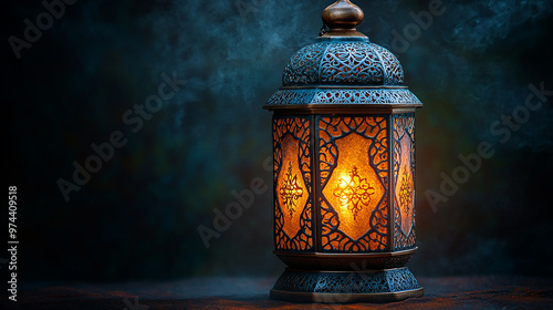 Beautifully Detailed Islamic Lantern Fanous with Intricate Patterns photo