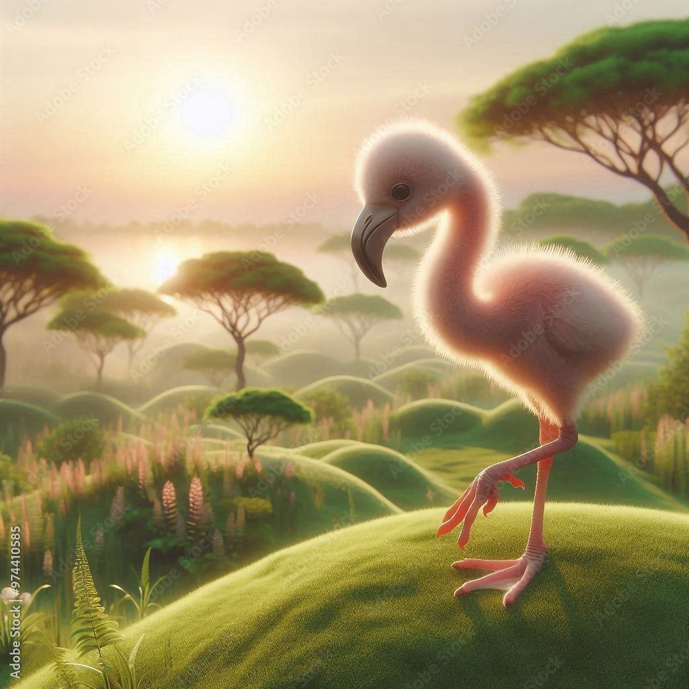 Fototapeta premium Flamingo Baby
