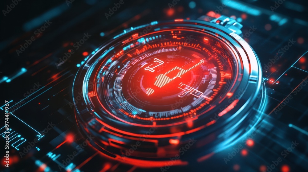 A stopwatch icon in a digital style, with a glowing red start button, indicating a race against time A stopwatch icon in a digital style, with a glowing red start button, indicating a race against time