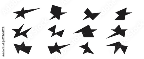 abstract decal vector collection with different models on white background