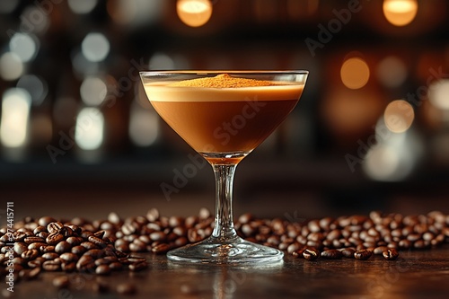 Espresso Martini in an artisan coffee shop photo