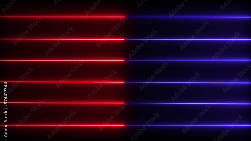  Abstract glowing rainbow colour neon lines motion background ,glowing lines in neon colors, two lines often have a luminous effect and create a futuristic, dynamic, Seamless loop animation of glowing