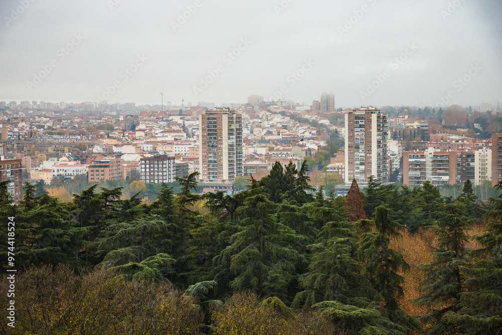 Fototapeta premium Madrid, Spain - aerial view of the city