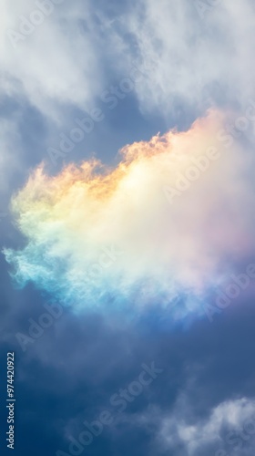 Rainbow cloud in a dramatic sky