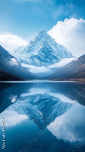 Serene Mountain Reflection in Crystal Lake