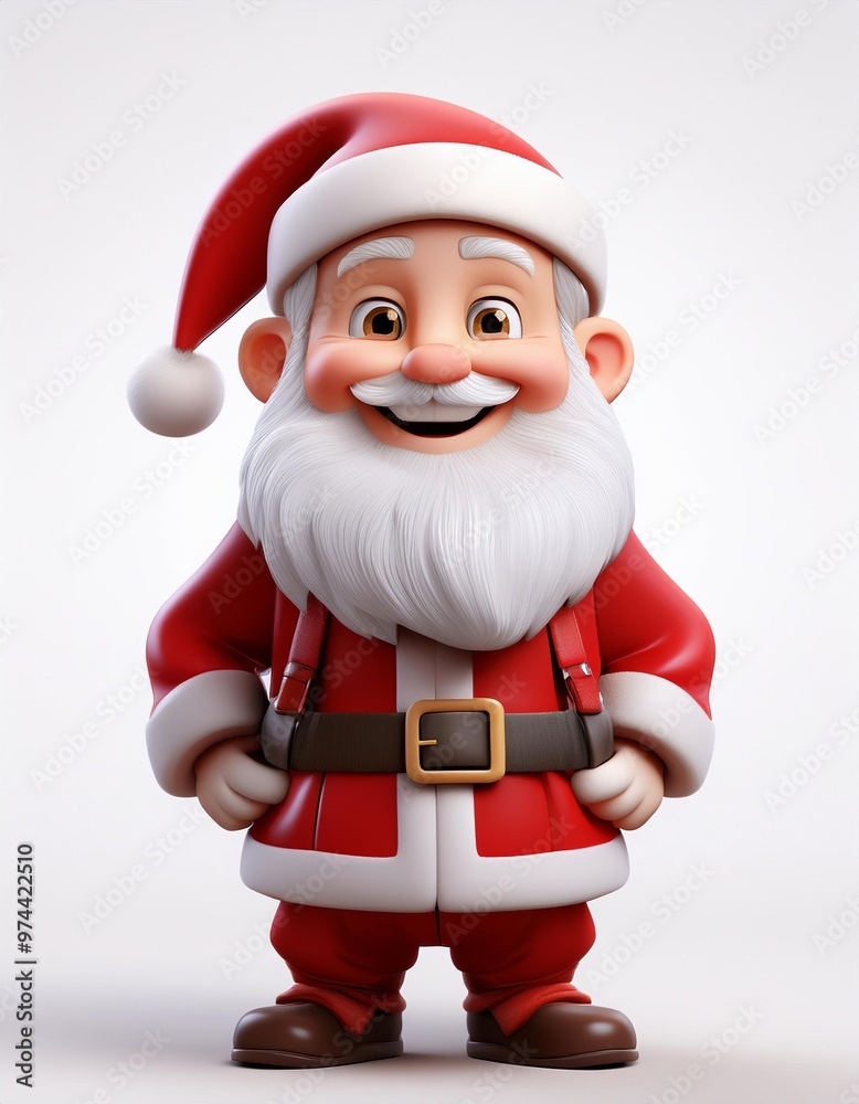 3d cartoon old man santa claus with blank white background 3d cartoon old man santa claus with blank white background