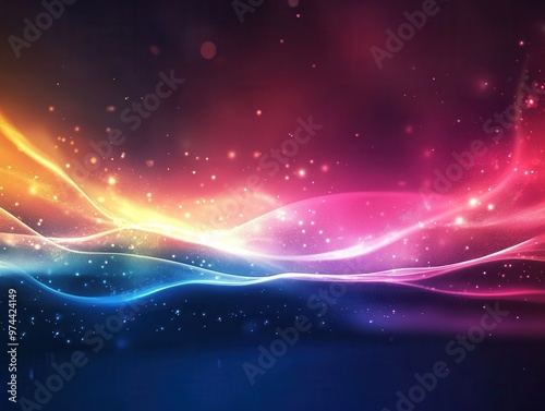 Colorful abstract waves blend beautifully, creating a mesmerizing background of light and motion in vibrant hues.