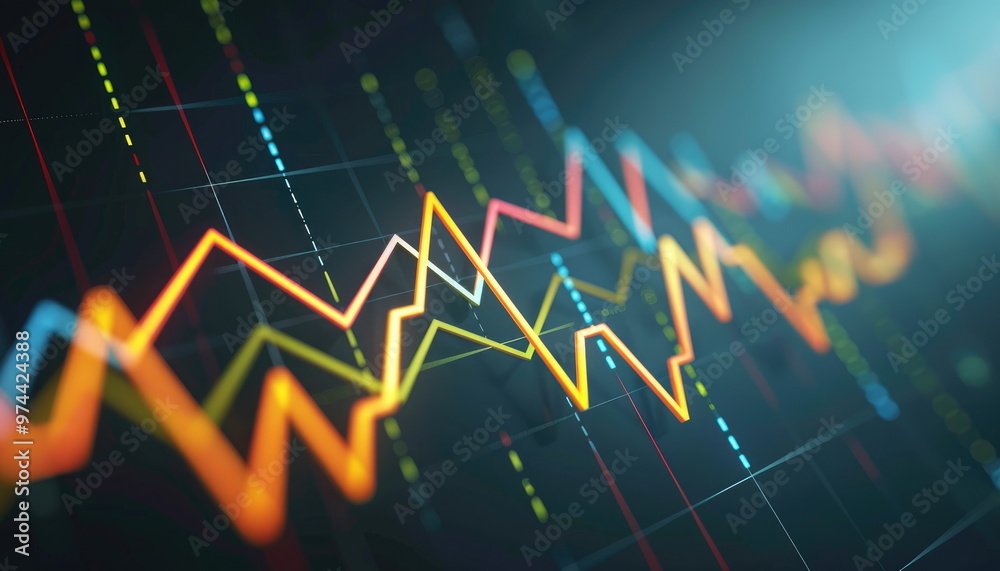 Obraz premium Colorful Stock Market Graph Chart