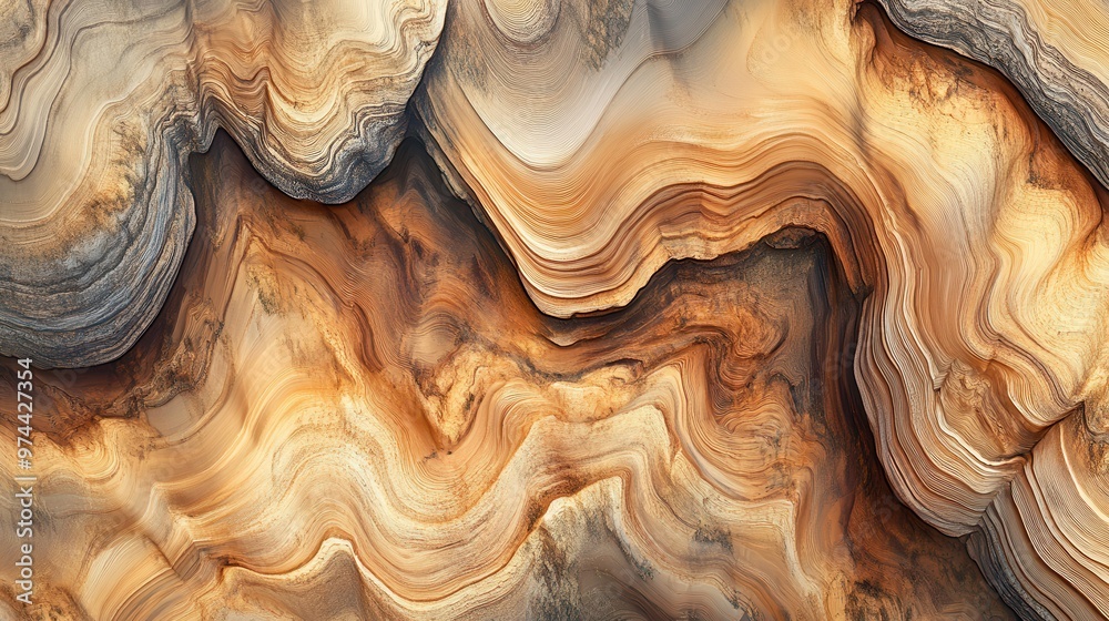 Explore the Beauty of Swirling Wood Grain Patterns Featuring Warm Earthy Tones for Natural Decor