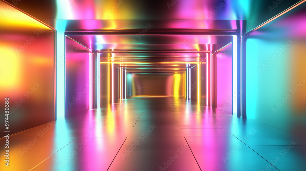 Neon Hallway Illusion