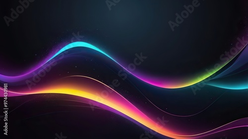 Colorful Minimalist Energy Pulse Ribbons Dancing. Ideal for a Wallpaper or Background.