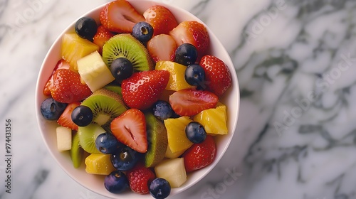 A bowl of fresh fruit salad.