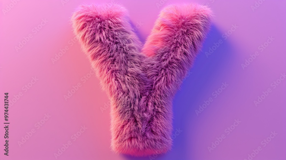 fur letter Y on pink and purple background fur letter Y on pink and purple background