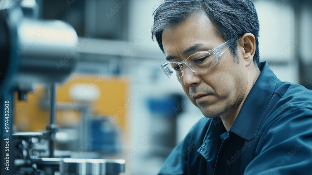 製造施設で働く日本の熟練工 製造施設で働く日本の熟練工