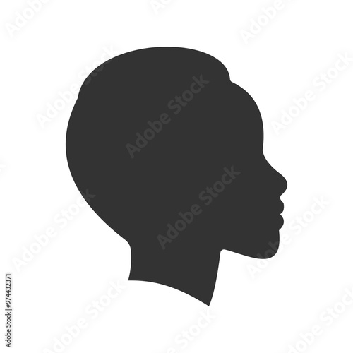 simple woman face side view silhouette vector illustration perfect for avatar isolated on white background