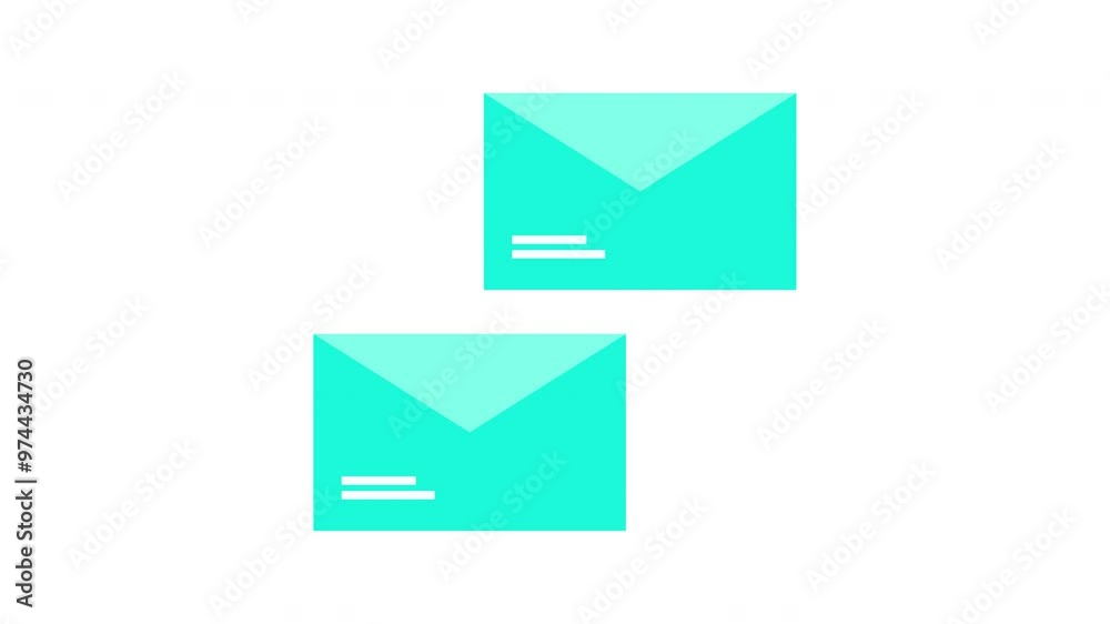 Simple animation of two rotating blue envelopes. Perfect for email, communication, and business concepts. Clean and minimal animation, ideal for presentations, social media, and marketing materials.