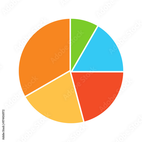 Free Download simple colorful pie chart vector illustration perfect for business needed isolated on a white background - GFXLoad