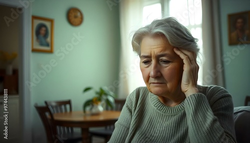 old woman headache pain