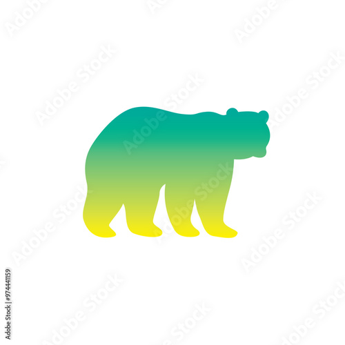 The silhouette of a bear. Original vector illustration in vintage style. Hand drawn, not AI