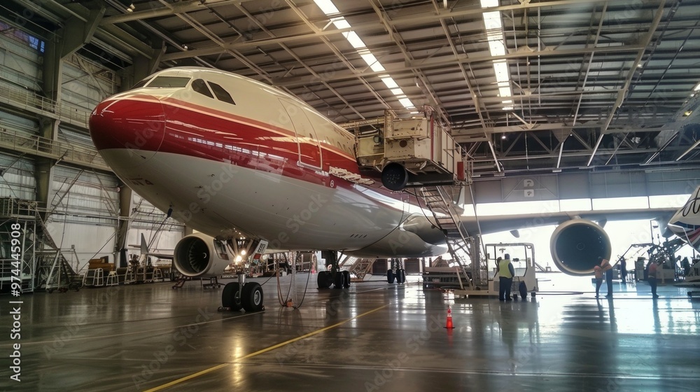 Imagine a team of mechanics performing routine maintenance on a commercial airliner Imagine a team of mechanics performing routine maintenance on a commercial airliner