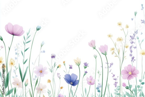 A vibrant illustration of colorful flowers, perfect for evoking feelings of spring and nature's beauty in your designs.