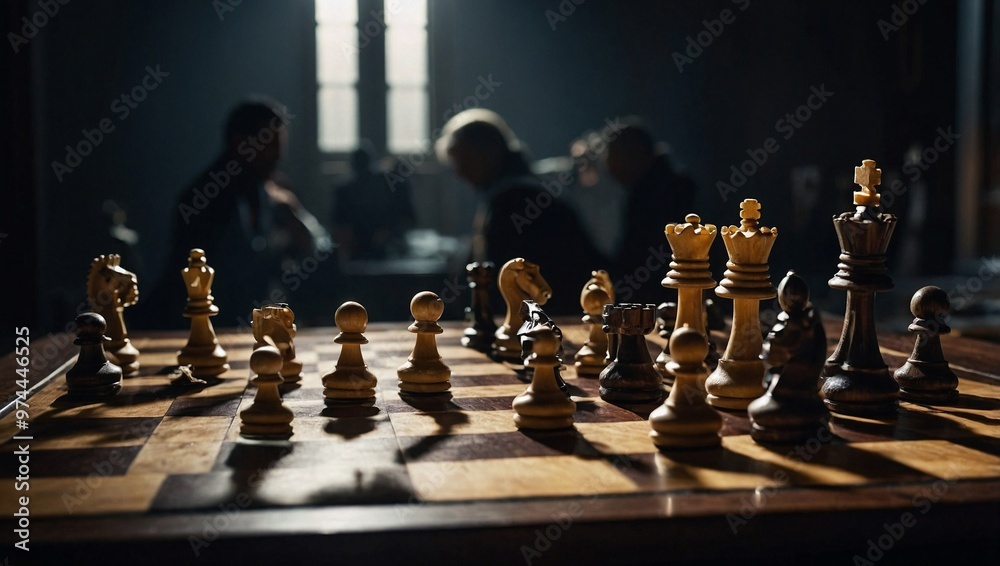 A closeup of a chessboard