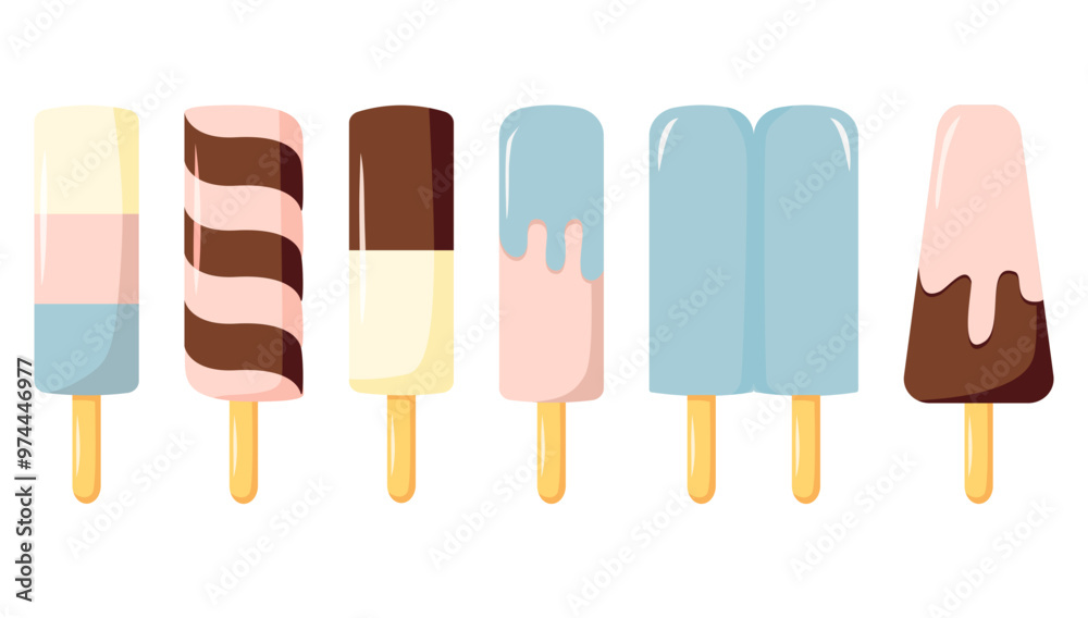 Ice Cream Hand Drawn Set Illustration Ice Cream Hand Drawn Set Illustration
