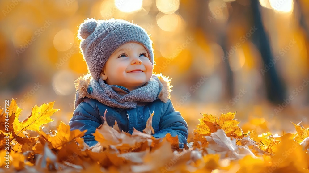 the child is playing in the autumn park. Selective focus the child is playing in the autumn park. Selective focus
